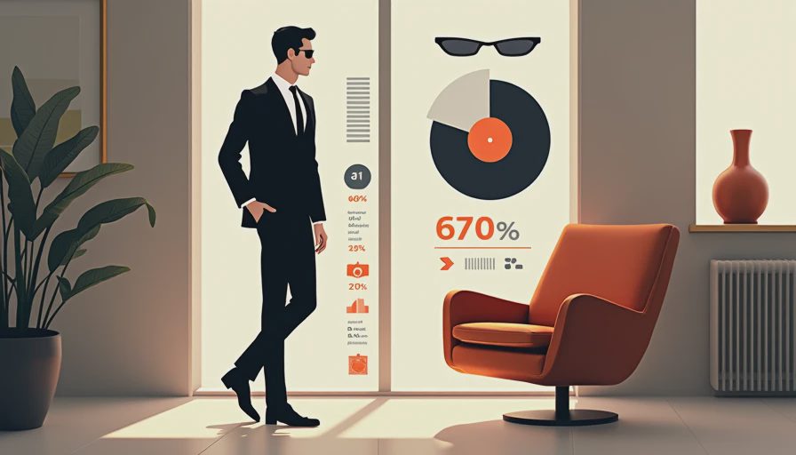 Illustration for 60s style for men