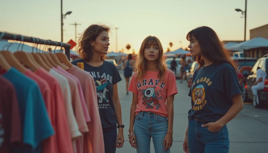 Visual context for vintage 80s tee styling for women