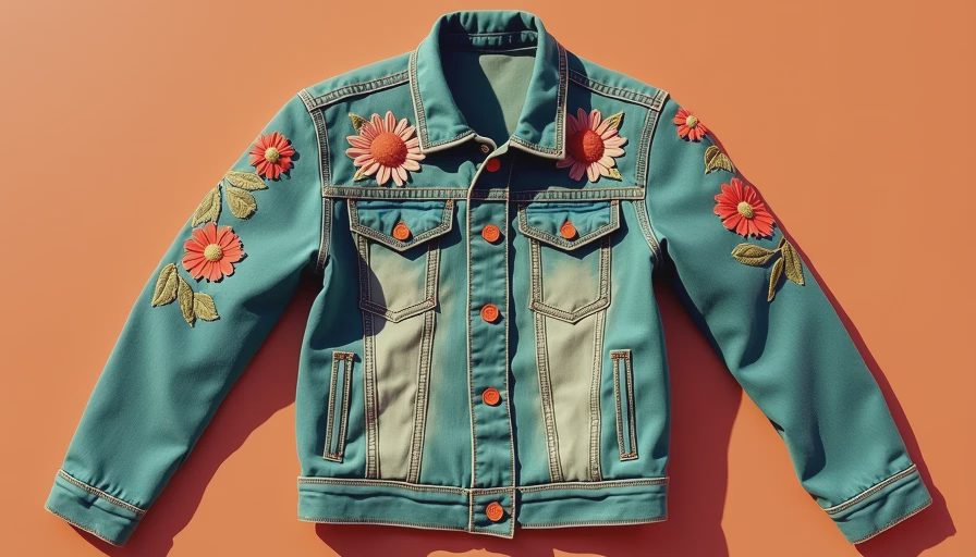 Visual context for hand embroidery on vintage garments